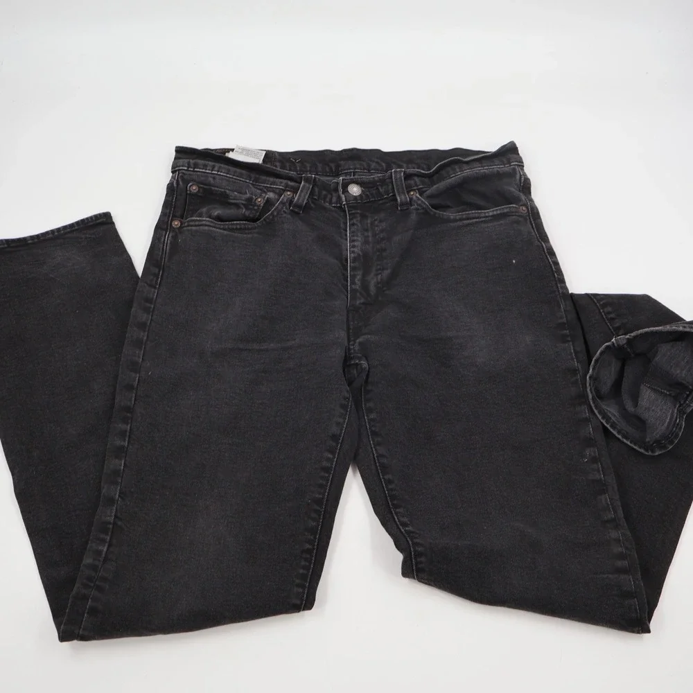 Levi's Premium Jeans Mens 34x34 Black Straight Leg Denim Big 